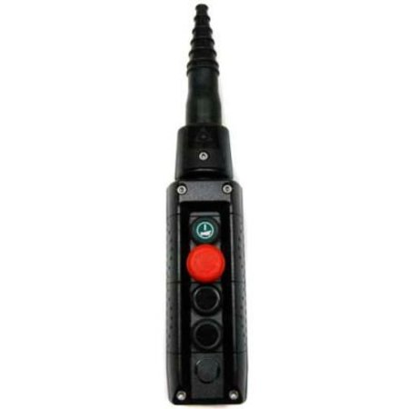 SPRINGER CONTROLS CO T.E.R., F70AB12020000001 MIKE Pendant, 4 Button, Black, 1-Speed Buttons F70AB12020000001